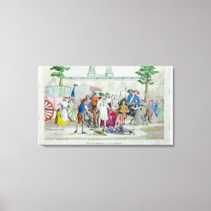 Louis XVI en zijn familie naar de tempel Canvas Afdruk