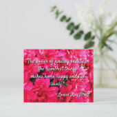 Louisa May Alcott Quote Humble Beauty Briefkaart (Staand voorkant)