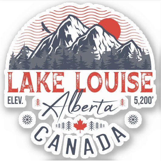 Louise Alberta Canada Revel Ski Souvenirs Sticker (Voorkant)