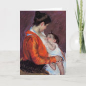 Louise die haar kind de borst geeft | Mary Cassatt Kaart (Voorkant)