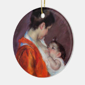 Louise Verpleegster Haar kind | Mary Cassatt Keramisch Ornament (Links)