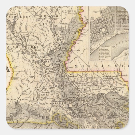 Louisiana 5 vierkante sticker (Voorkant)