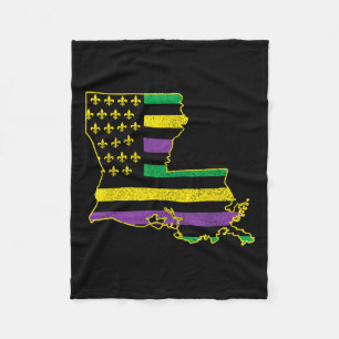 Louisiana Amerikaanse vlag staat kaart Pride Nola Fleece Deken