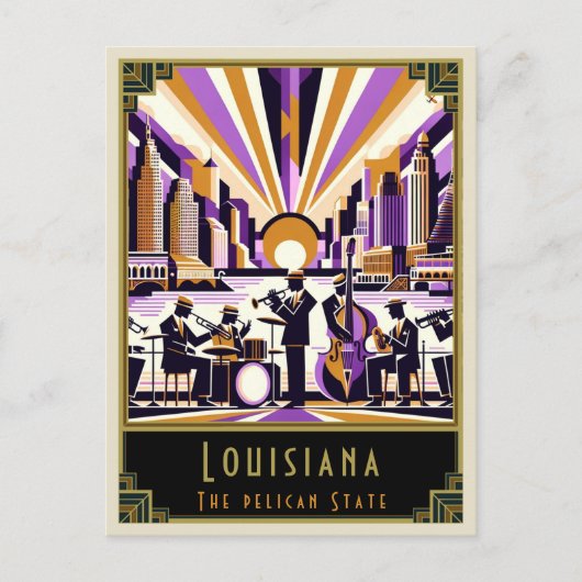 Louisiana | Art. Deco Briefkaart (Voorkant)