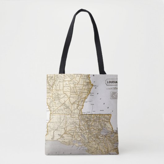 Louisiana Atlas Map Tote Bag (Voorkant)