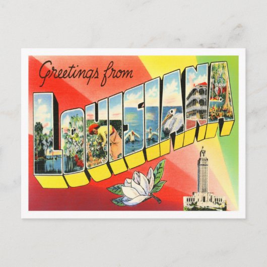 Louisiana  Big Letters Briefkaart (Voorkant)