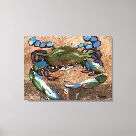 Louisiana Blue Crab Canvas Afdruk (Voorkant)