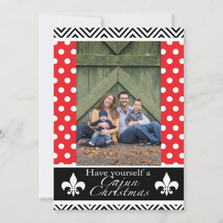 Louisiana Cajun Christmas- Red & Black Design Feestdagenkaart
