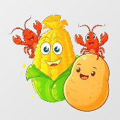 Louisiana Cajun Crawfish Potato Corn On The Cob  Raamsticker (Vel)