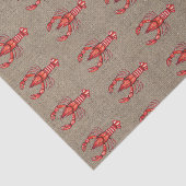 Louisiana Cajun Waterverf Crawfish Faux Burlap Tissuepapier (Detail)