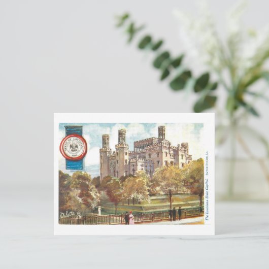 Louisiana Capitol met Zegel Briefkaart (Staand voorkant)