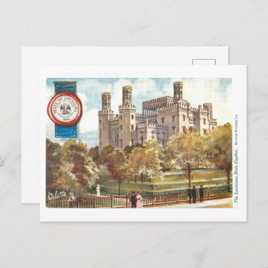 Louisiana Capitol met Zegel Briefkaart (Voorkant / Achterkant)