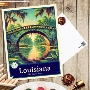 Louisiana   Carte postale ombragée style Anime