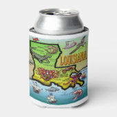 Louisiana Cartoon Map Blikjeskoeler (Blikje Voorkant)