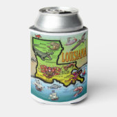 Louisiana Cartoon Map Blikjeskoeler (Blikje Achterkant)