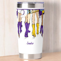 Louisiana Dames Mode Cowboy Boot Paarse Geel