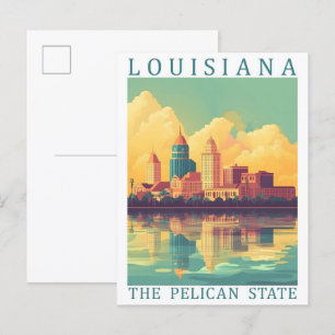 Louisiana de Pelikaanstaat USA Reisbestemming Briefkaart
