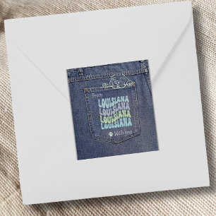 Louisiana Dog in de Sticker van Jean Pocket Square