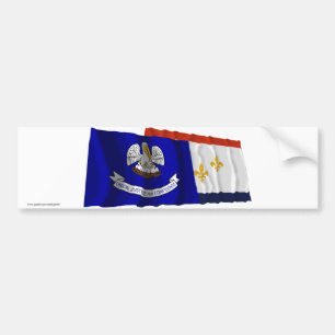 Louisiana en New Orleans Flags Bumpersticker