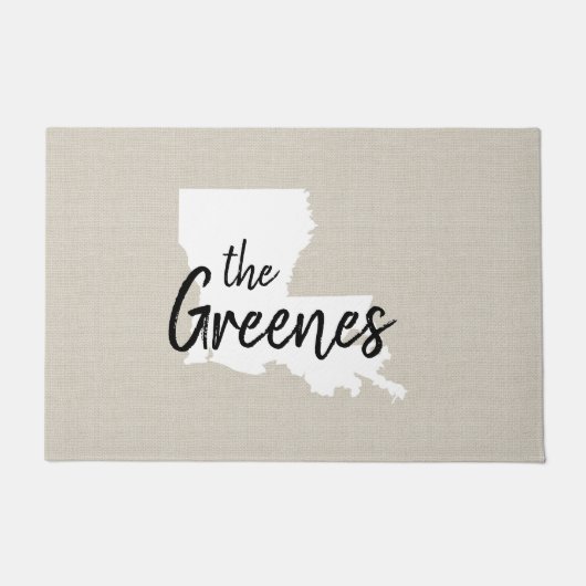 Louisiana Familie Monogram Staat Doormat Deurmat (Voorkant)