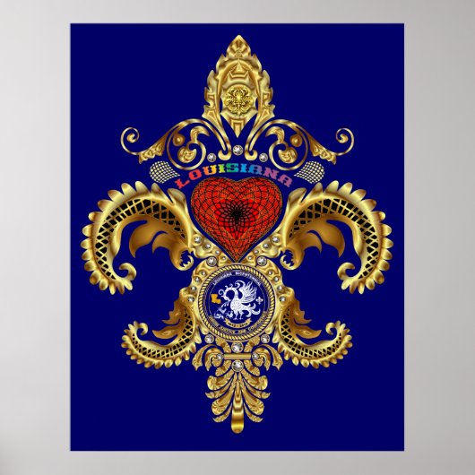 Louisiana Fleur De Lis Bicentennial Poster (Voorkant)