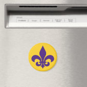 Louisiana Fleur de Lis Paarse gouden magneet (Insitu (Vaatwasser))