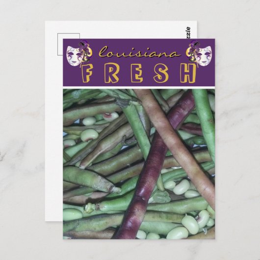 Louisiana Fresh Paarse romp erwten reizen Briefkaart (Voorkant / Achterkant)