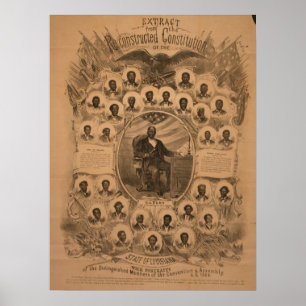 Louisiana-grondwet en leden van de Conventie, 1868 Poster