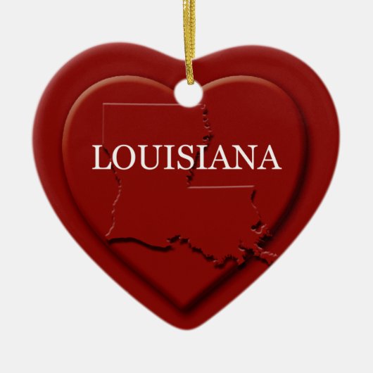 Louisiana Heart Map kerstversiering Keramisch Ornament (Voorkant)