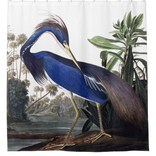 Louisiana Heron van Audubon  Wildlife Bird Douchegordijn (Voorkant)