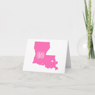 Louisiana Hot Roze Witte Wingerd Monogram DIY BG Bedankkaart