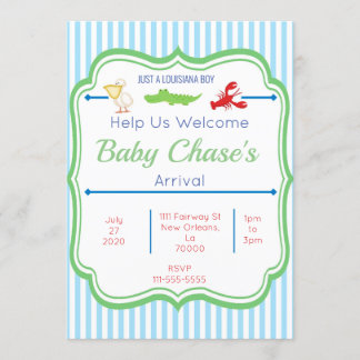 Louisiana Jongen Baby Shower Uitnodiging