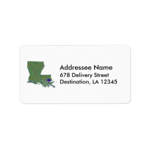 Louisiana Kaart Adres Label