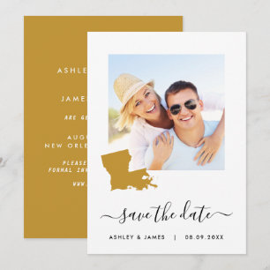 Louisiana Kaart Foto Trouwkaart Save the Date