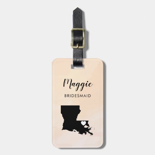 Louisiana Map Bagagelabel, Wedding Party Welcome Bagagelabel (Voorkant verticaal)