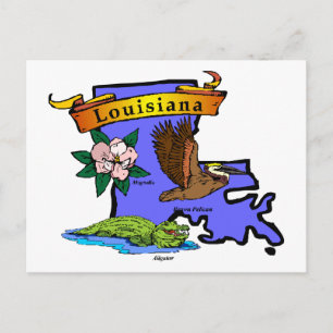 Louisiana Map Briefkaart