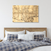  Louisiana Map Canvas Afdruk (Insitu (Slaapkamer))