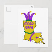 Louisiana Mardi Gras Briefkaart (Voorkant / Achterkant)