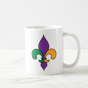 Louisiana Mardi Gras Fleur de Lis Koffiemok