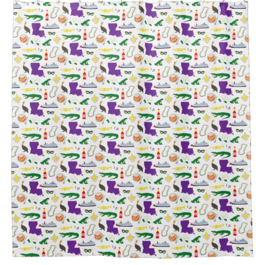 Louisiana New Orleans Mardie Gras Douche Rideau (Devant)