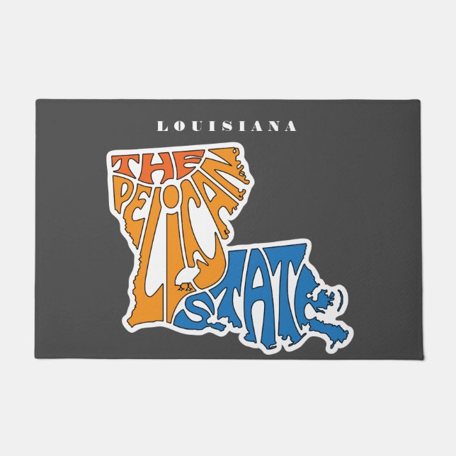 Louisiana Nickname Word Art Deurmat (Voorkant)