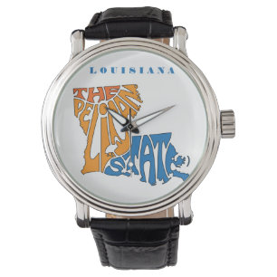 Louisiana Nickname Word Art Horloge