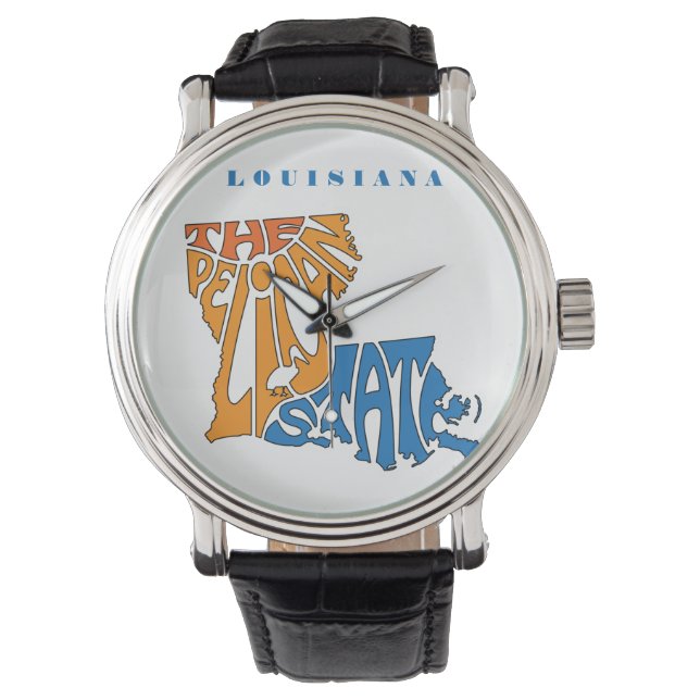 Louisiana Nickname Word Art Horloge (Voorkant)