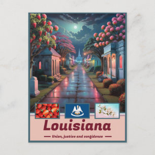 Louisiana Nightfall Surreal Briefkaart