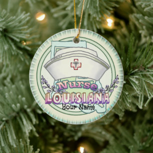 Louisiana Nurse Keramisch Ornament