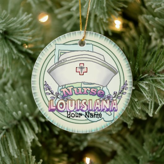 Louisiana Nurse Keramisch Ornament (Boom)