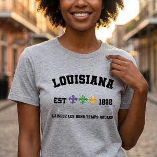 Louisiana Opgericht 1812 Carnaval Fleur-de-lis Tri-Blend Shirt