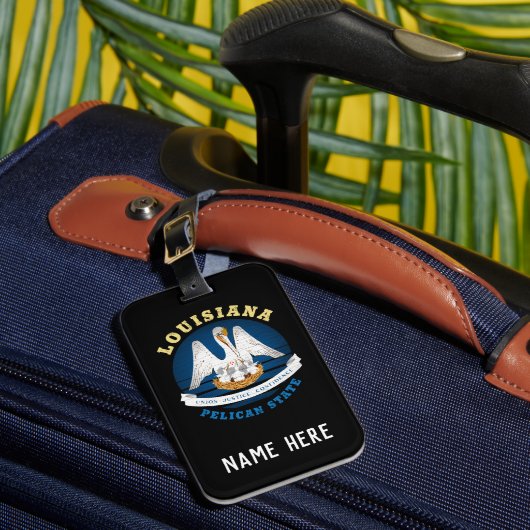 LOUISIANA PELICAN STATE FLAG BAGAGELABEL (Voorkant Insitu 1)
