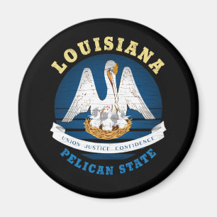 LOUISIANA PELICAN STATE FLAG MAGNEET