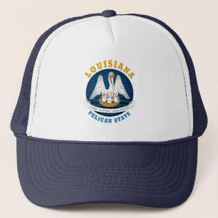 LOUISIANA PELICAN STATE FLAG TRUCKER HAT PET